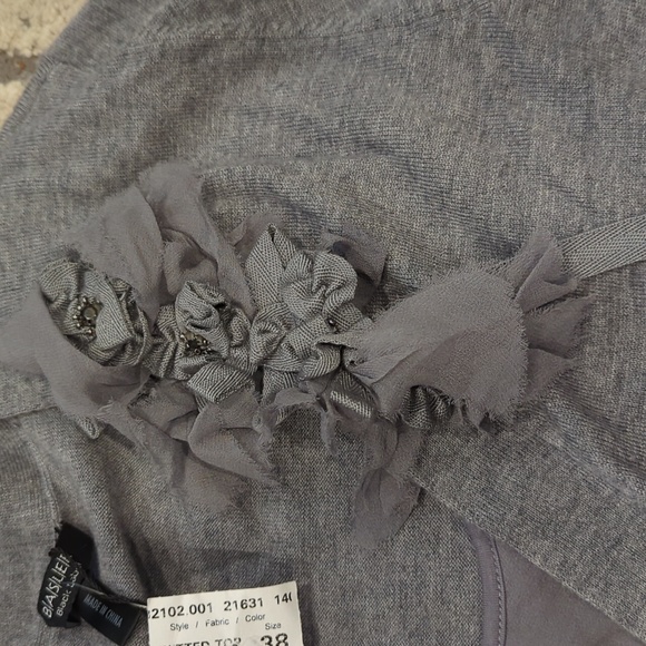 NWT Basler Grey wool & silk button up cardigan with left chest details - Picture 5 of 11